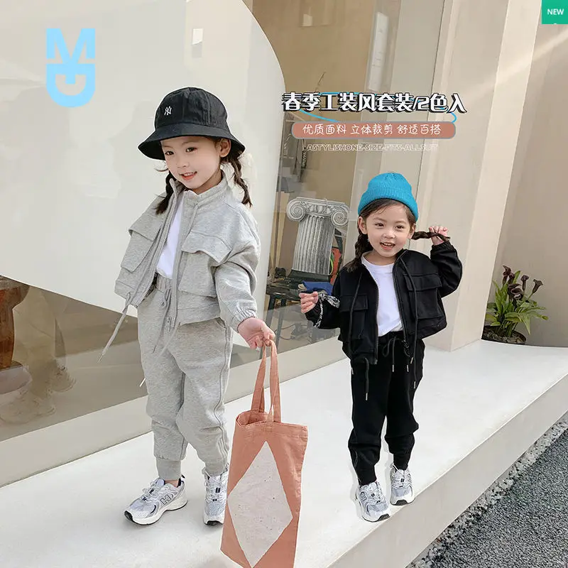

New Kids Children Baby Little Girls Clothing Set Autumn Long Sleeve Sport Suit Tracksuit Toddler Clothes Outfit for 2 3 4 5 6 Y
