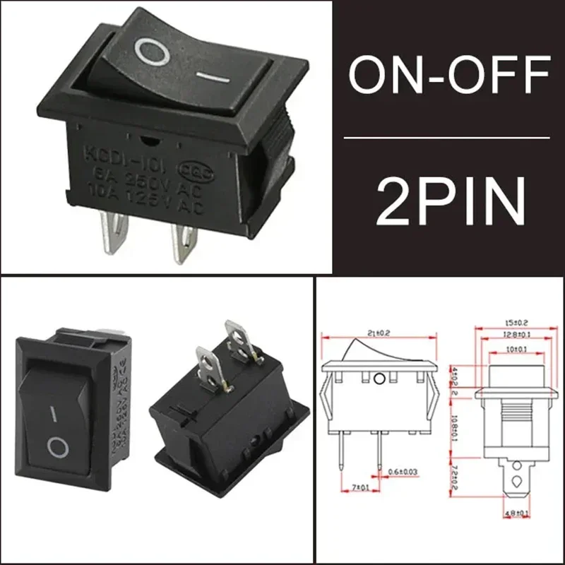

KCD1 кулисный переключатель 6A/250В 10A/125В