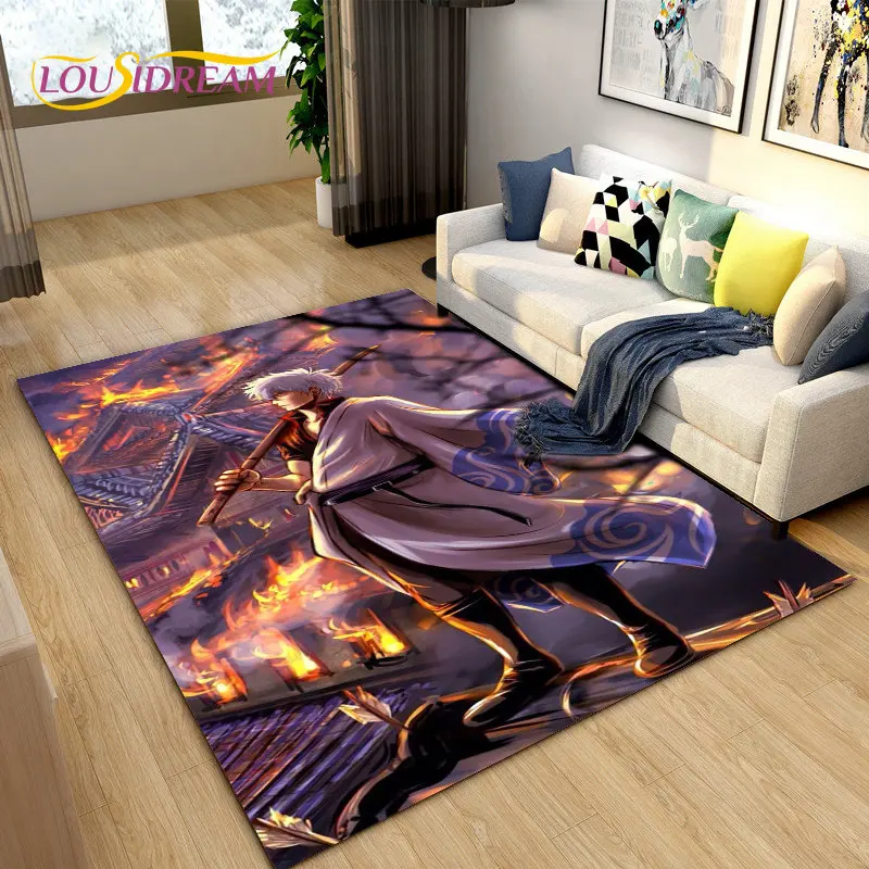 

Gintoki Kagura Gintama Anime Area Rug,Carpet Rug for Living Room Bedroom Sofa Doormat Decoration, Kids Play Non-slip Floor Mat