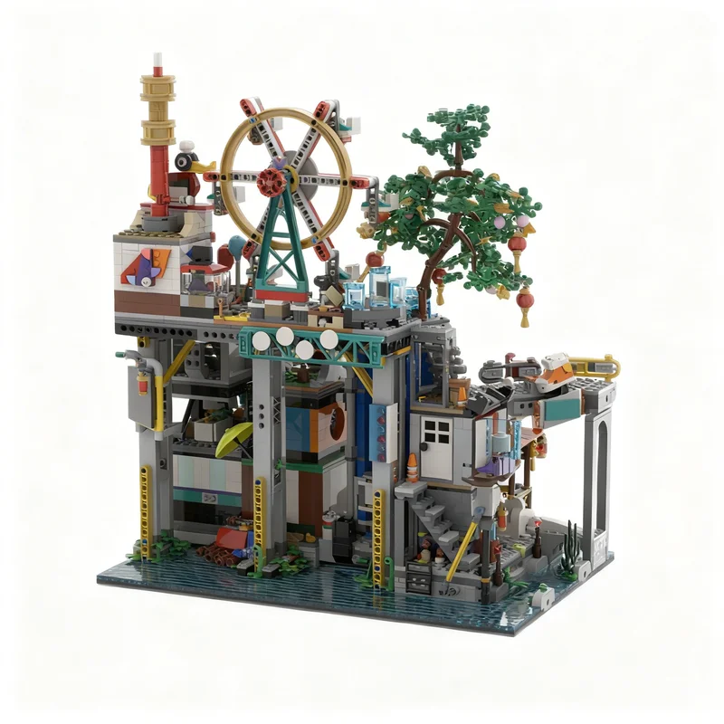 Фото 3586 деталей MOC Monkie Ninjia City Megapolis, модель из строительных блоков, 3D-коллекция, DIY, подарок на день рождения, художественное оформление, образовательный конструктор. №2