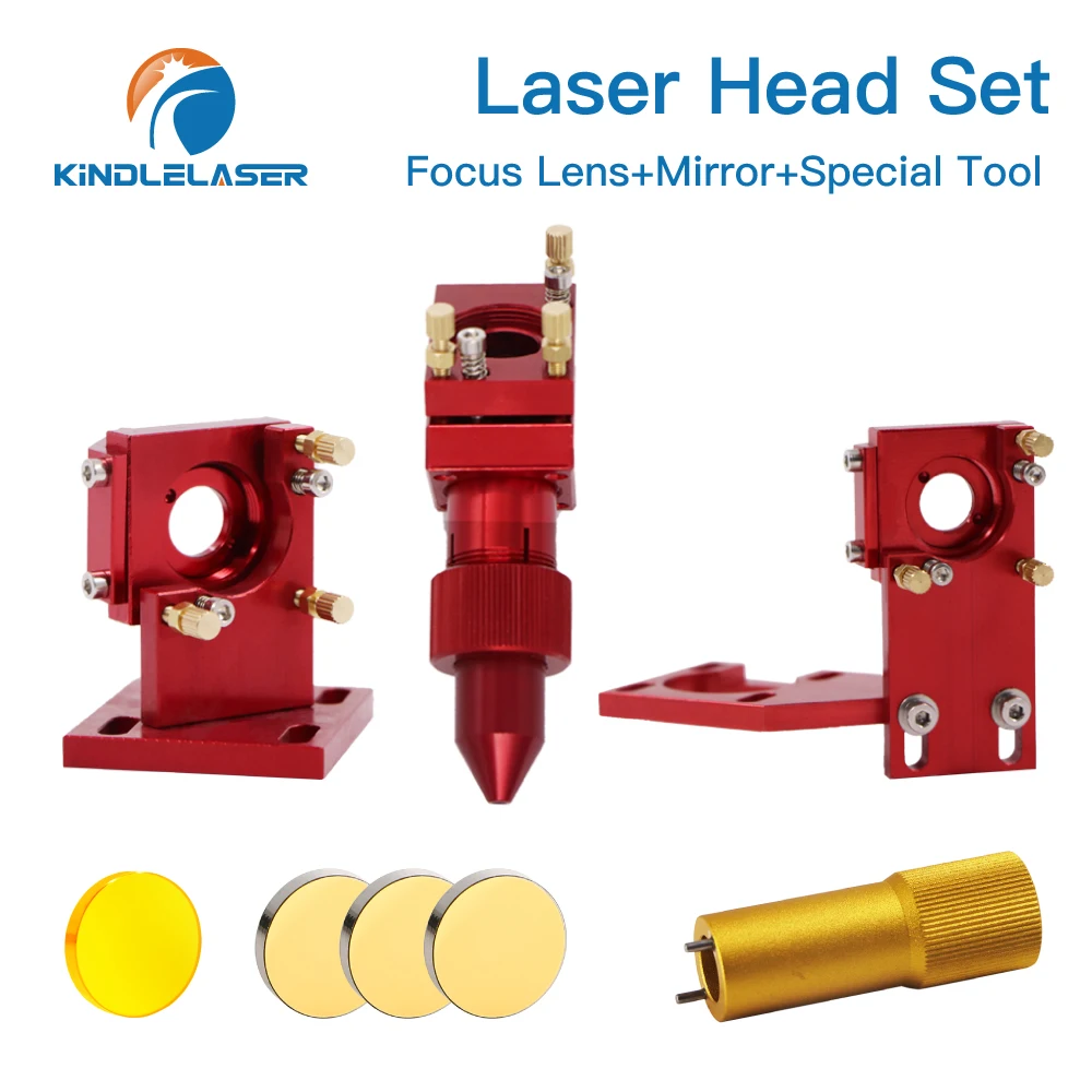 KINDLELASER K Series CO2 Laser Head Set ZNSE Lens Dia.12/18/20mm Si Mirror Dia 20mm for K40 Laser Engraving Cutting Machine