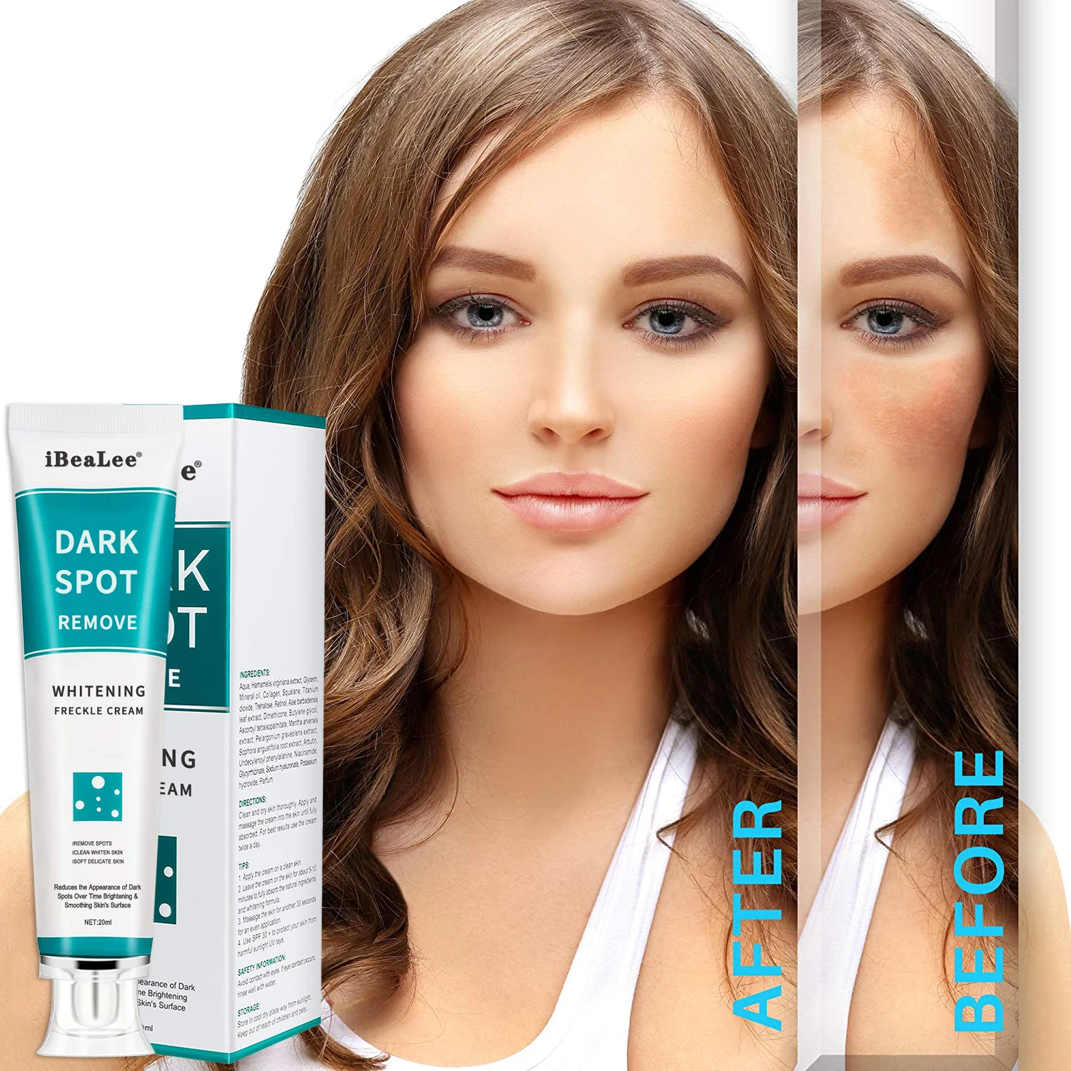 

iBeaLee Whitening Freckle Cream Remove Melasma Cream Remove Dark Spots Melanin Melasma Remover Brighten Skin Anti-Aging