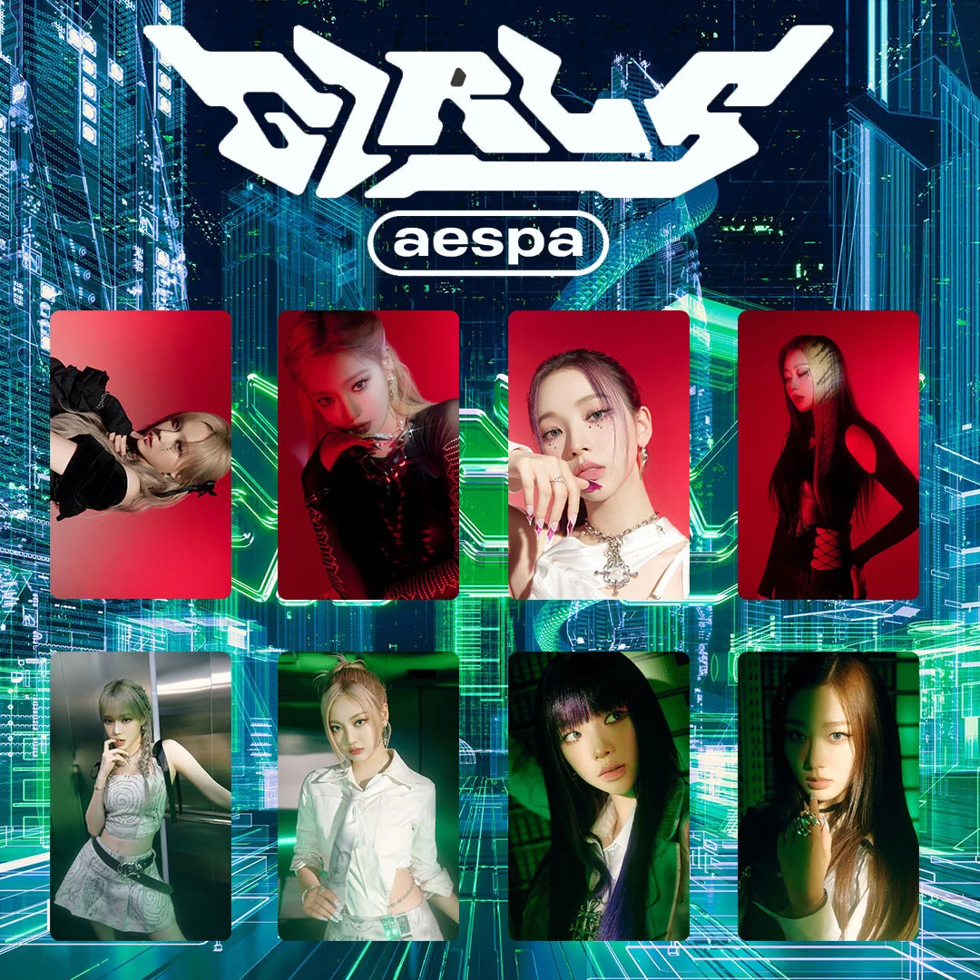 

8pcs/set KPOP Aespa Girls Teaser PersonalPhoto PhotoCard CollectionCard Smallcard New Korea Group Thank You Card K-POP AE KRINA