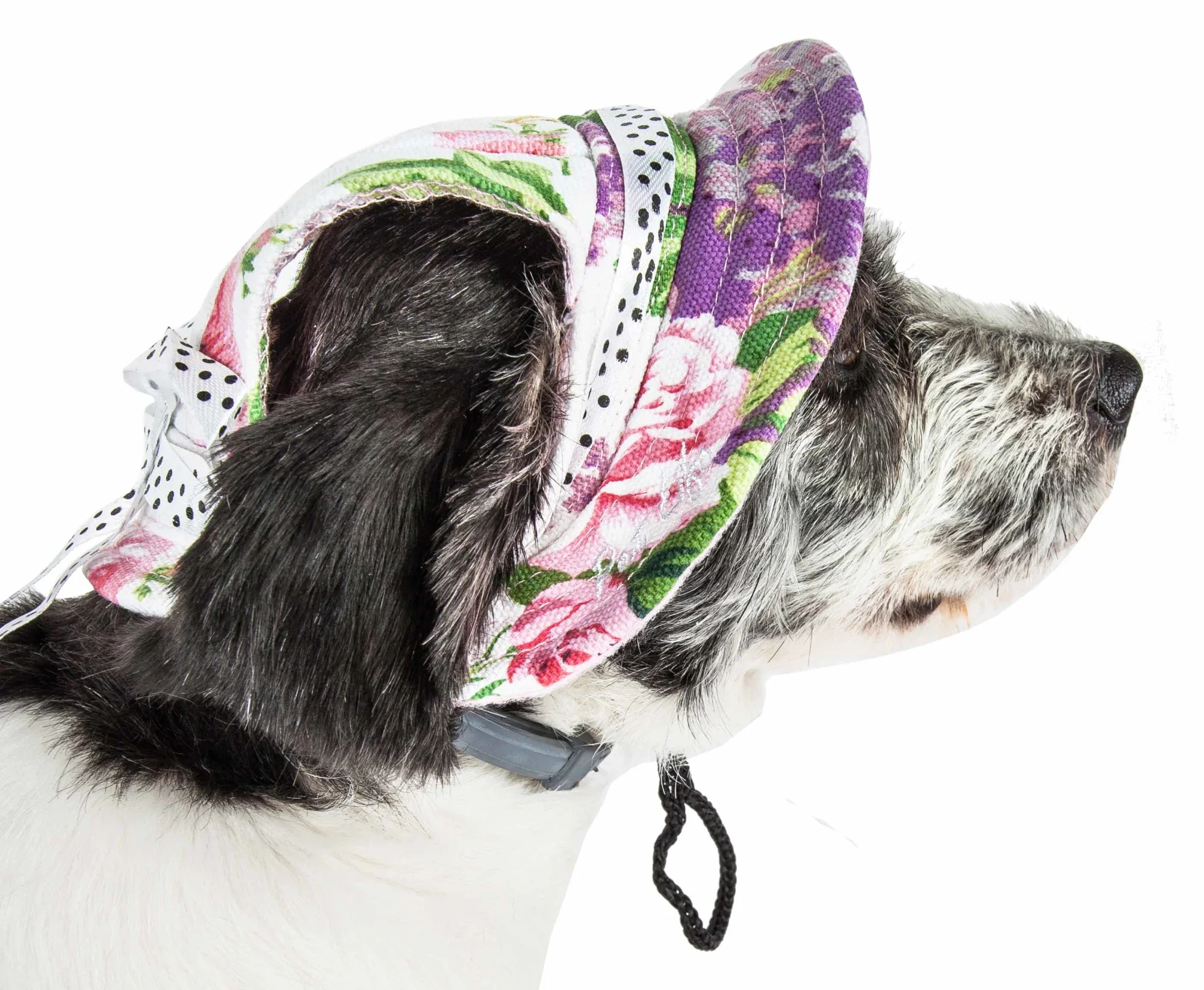 

Pet Life 'Botanic Bark' Floral Uv Protectant Adjustable Fashion Canopy Brimmed Dog Hat Cap