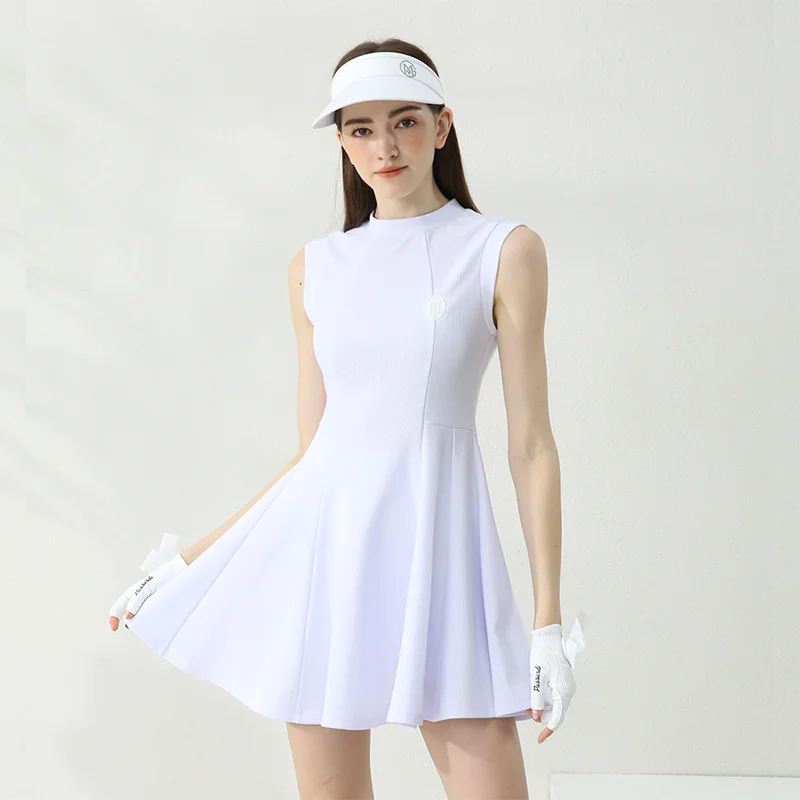 Ist Golf Women Dress Sleeveless Tennis Dress T-shirt Dress High-end Golf Clothes Ladies Big Ruffle Hem Skirt With Shorts