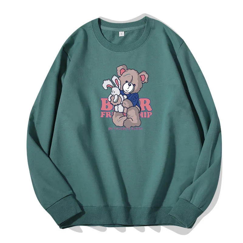 Женские толстовки с капюшоном толстовка принтом милого медведя для девочек