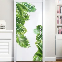 tropical green leaves wall stickers self adhesive living room bedroom door room decoration sticker removable vinyl wall decals
