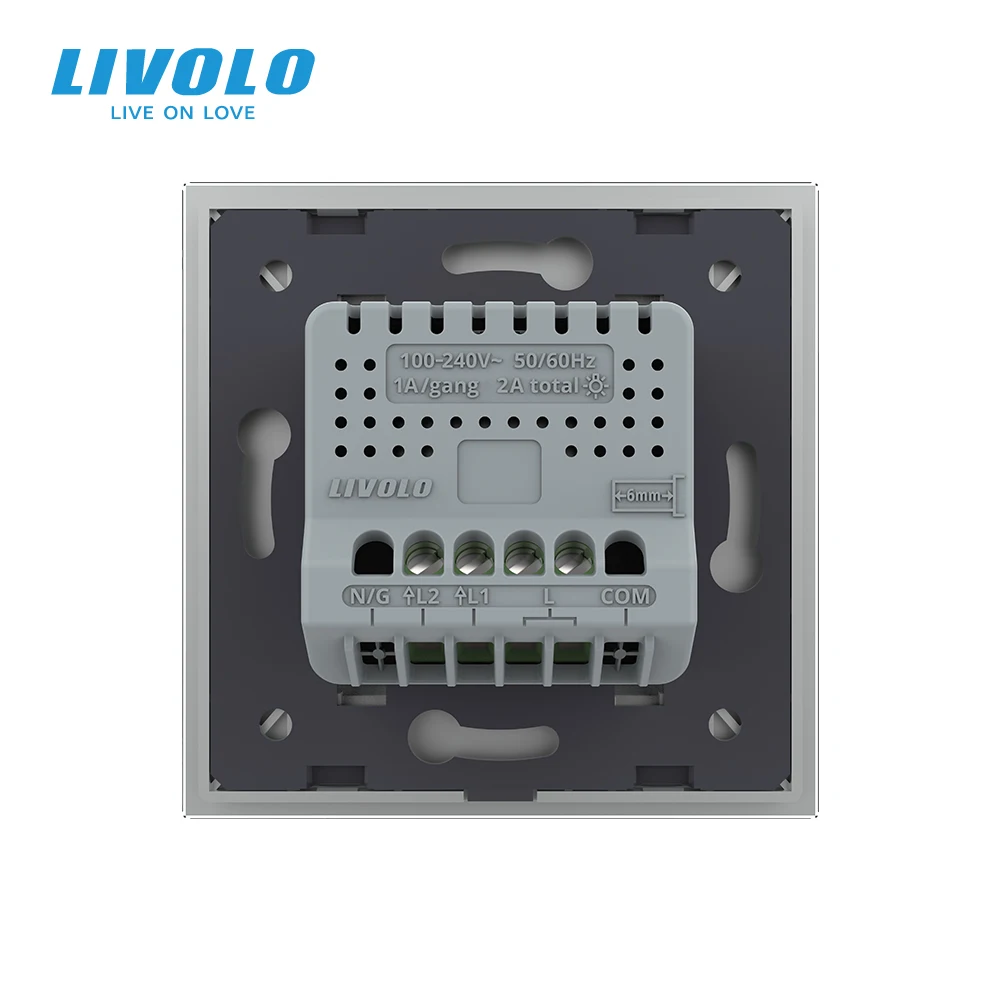 Настенный переключатель Livolo с регулировкой яркости стеклянная панель сенсорное