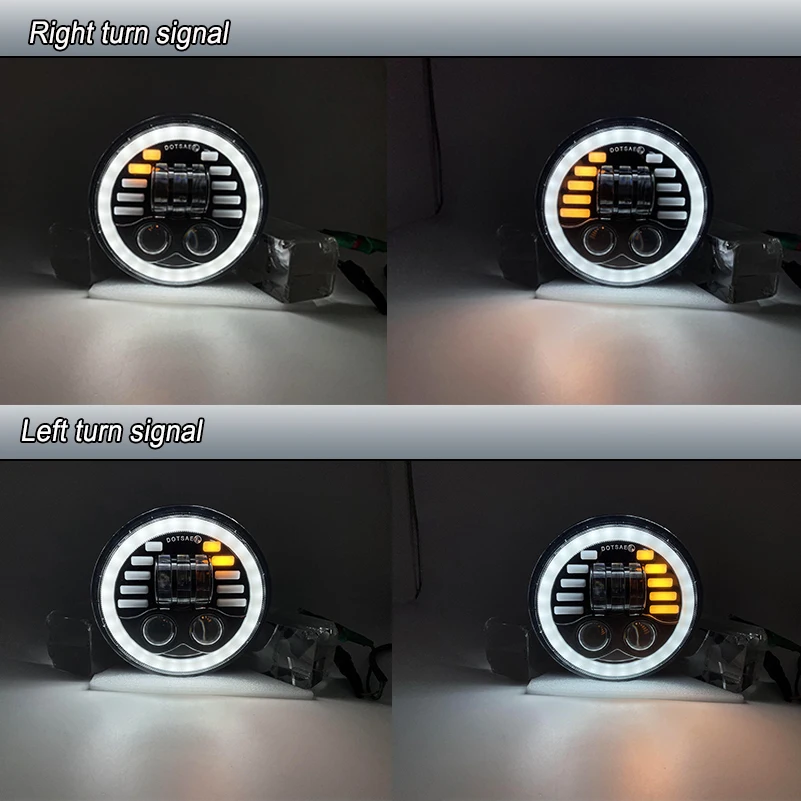 5 3/4 &quot5 75 дюйма черная светодиодная фара DRL проектор с ореолом кольцо для