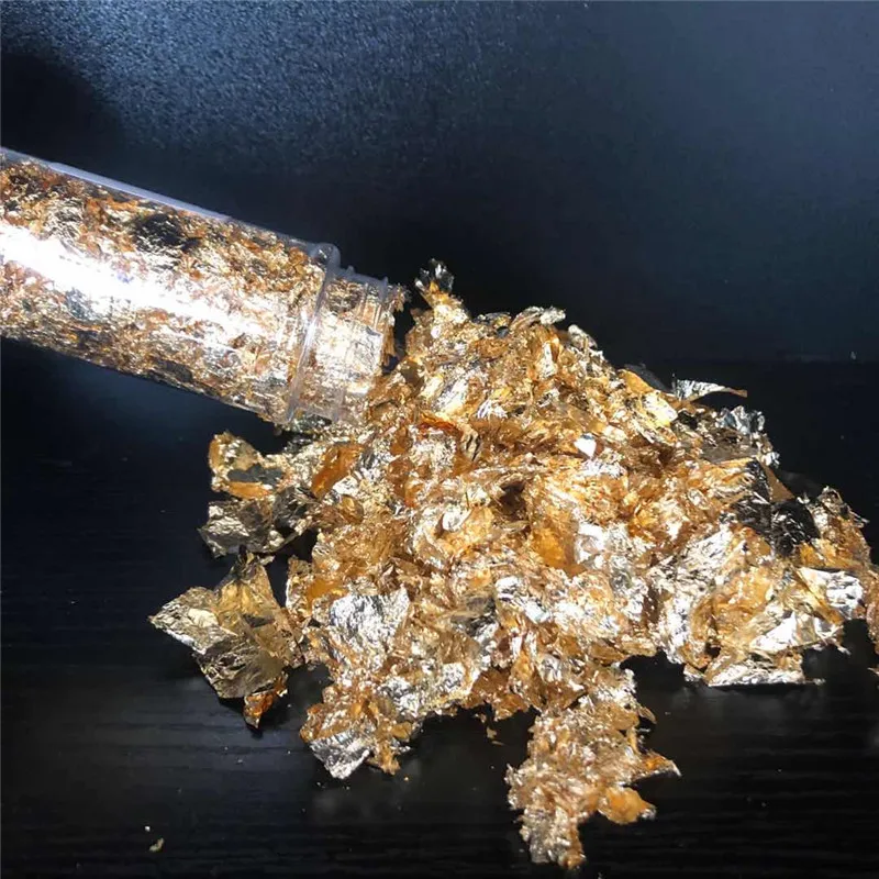 

2 Grams Foil Gold Leaf Flakes Glitter Silver Rosegold Craft Paper Decoration DIY Nail Arts Crafts Imitation Handmade Materials