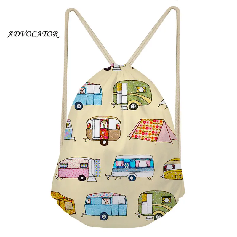 

Женский рюкзак на шнурке для счастливого кемпинга, водостойкая спортивная сумка для студентов, Детская сумка на шнурке, спортивная сумка с ...