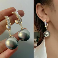 fashion large round bead drop earrings women festive banquet anniversary high jewelry