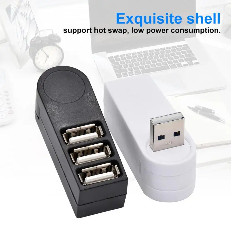 

High Speed Usb 3 Port Splitter Universal Rotating Usb Multiport Hub Multi-function Phone Accessories Extender Hub 3-in1 480mbps