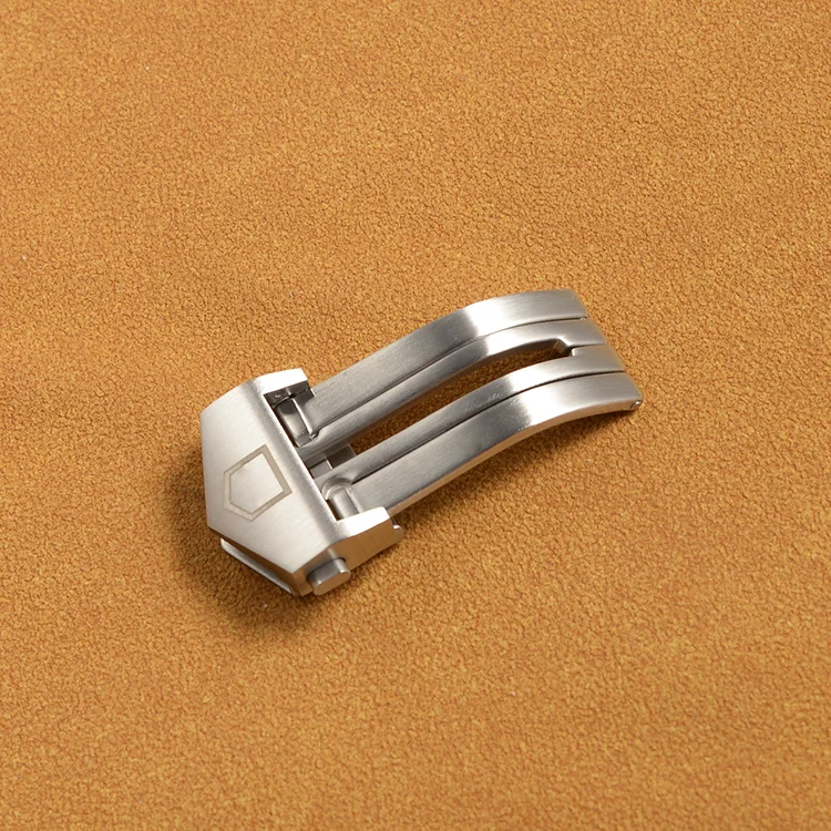 18mm Silver Stainless Steel Watch Band Buckle Deployment Clasp For TAG HEUER Rubber Leather Strap Belt CARRERA Clasp