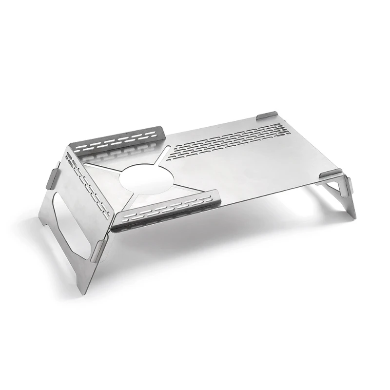 

1 Portable Outdoor Stove Folding Camping Table Heat Heat Insulation Gas Stove Stand For Soto St-310 / St330 / Cb-jcb