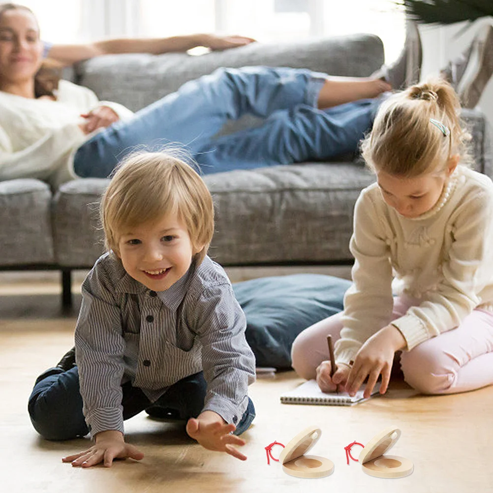 12 шт. инструмент Орфа деревянный детский палец кастаньеты маленькие