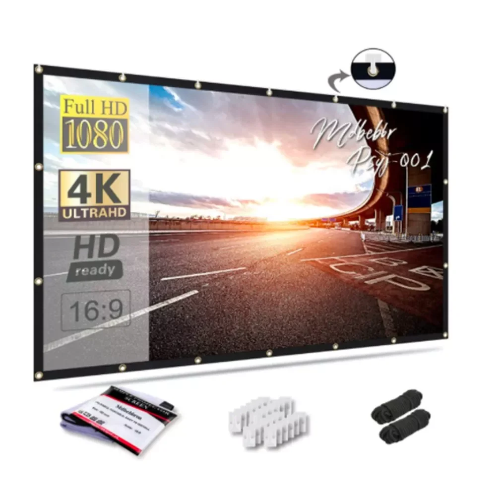 

16:9 Portable Polyester Soft Screen Projector Outdoor Film Projection Screen Home Theater Movie Screen Indoor Projection Screen