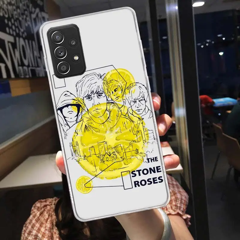 Чехол для телефона Stone-R-Roses Galaxy Samsung S22 Plus S21 Ultra Clear S20 S23 S24 FE S10 S10E S9 S8 Cover Pattern Capa Soft T