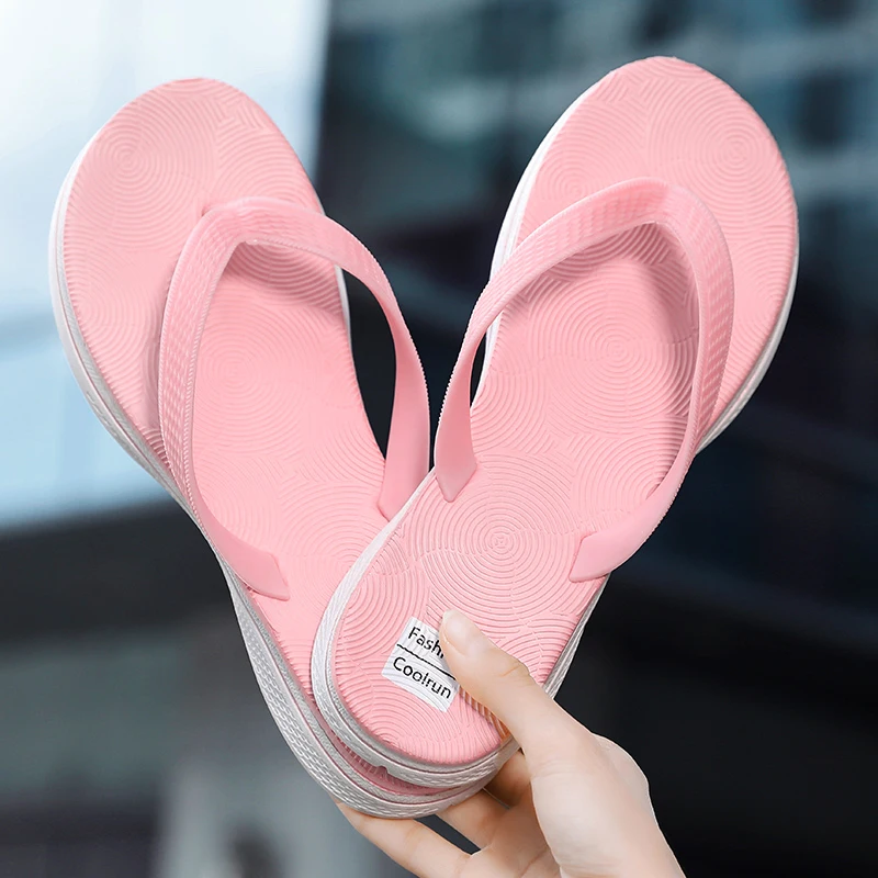 

Women's Flip Flops Thick Bottom Anti-slip Slippers Summer Outdoor Beach Shoes Colorful Ladies Sandals Home Bathroom Sliders