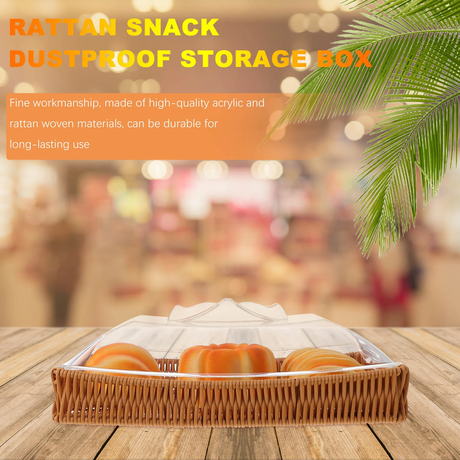 

Snack Storage Box Rural Style Basket Housewarming Gift Fruit Serving Round Tray Rattan Woven Baskets Container Sundries