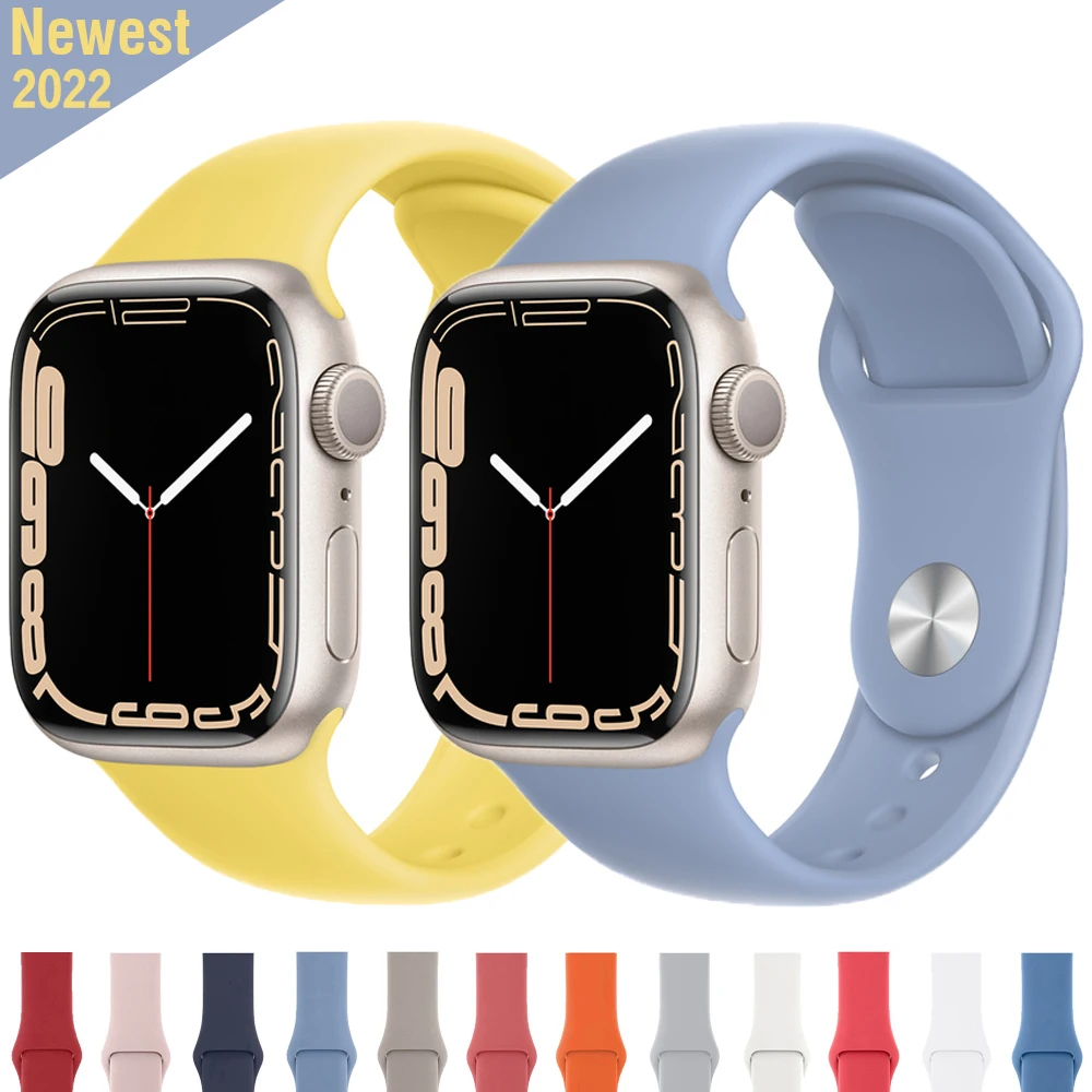 

Silicone strap for Apple watch band 44mm 45mm 41mm 42mm 40mm 38mm wrist accessories watchband bracelet correa iWatch 7 SE 6 5 4