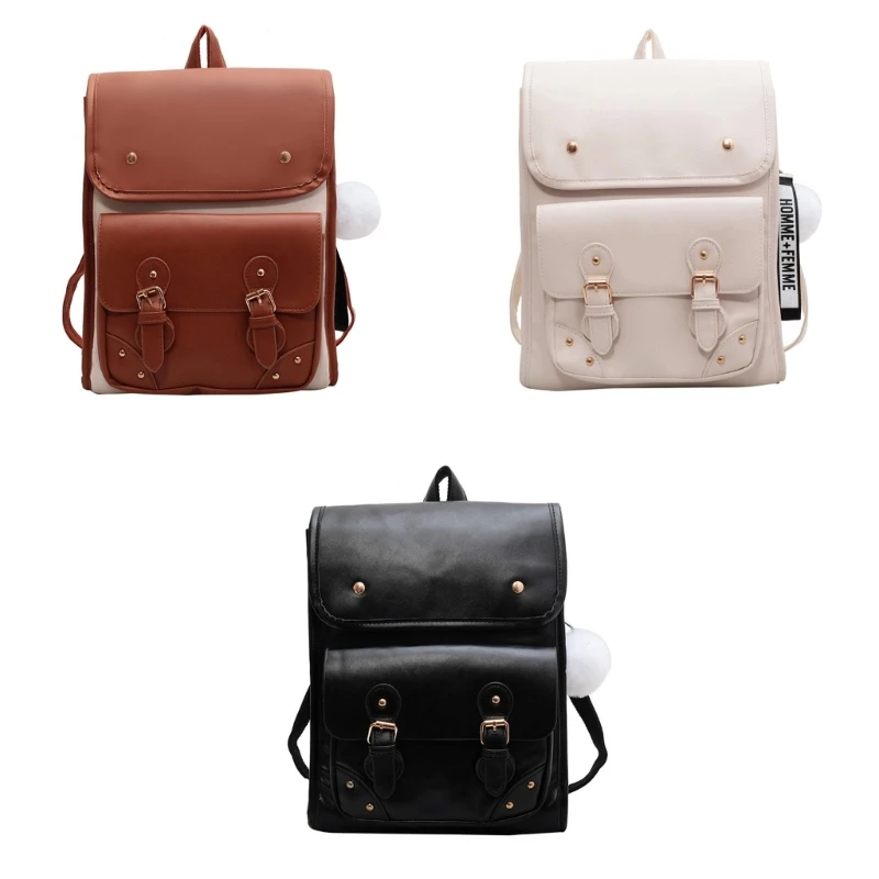 

Ladies Large Backpack Fashion PU Leather School Bags Travel Bookbag for Women