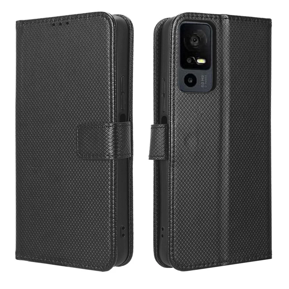 Чехол для TCL 40 XE роскошный флип-чехол с ромбовидным узором из искусственной кожи