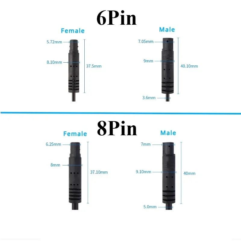 4Pin/5Pin/6Pin/8Pin автомобильный удлинитель камеры DVR 1 м/2 м/3 м штекер-гнездо кабель для