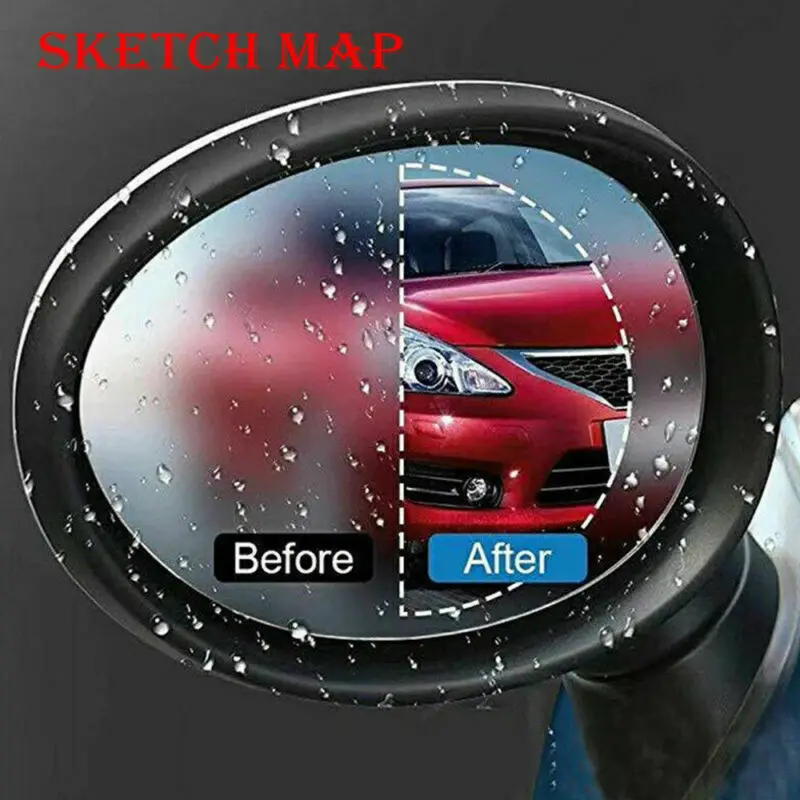 

Car Rearview Mirror Waterproof Film Fog Film Transparent Film Rearview Mirror Protection Window Sticker