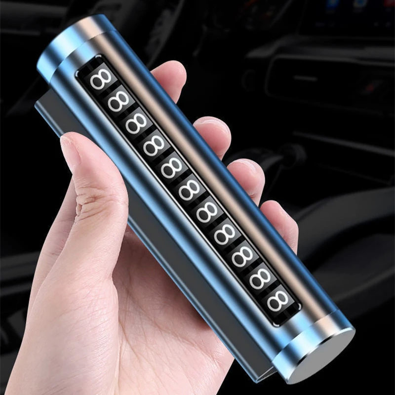 

Aluminium Car Temporary Parking Card Contact Phone Number Display Tool Rotating Digits Park Stop in Car-styling Auto Accessories