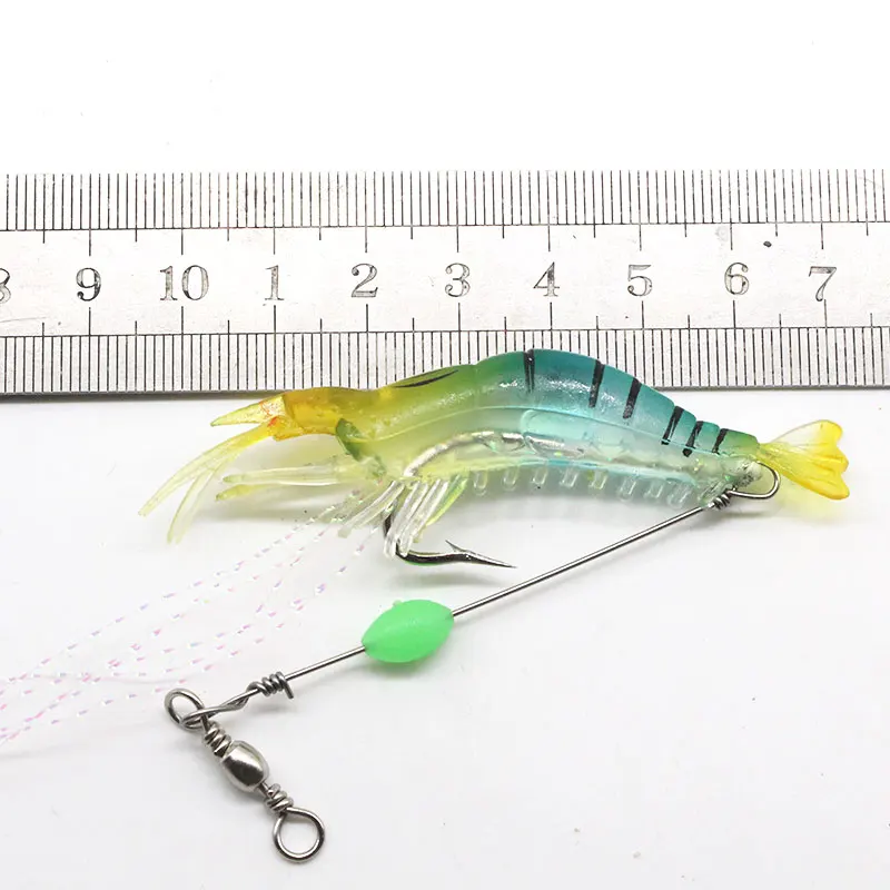 

10pcs/bag Factory directly sell shrimp bait 9cm 6g bionic bait soft shrimp luminous bait soft lures fish with hook