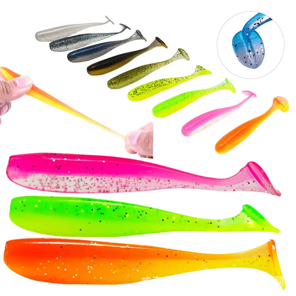 

30PCS Soft Bait 5cm 7cm 9cm Colorful T-tail Artificial Fishing Lure Fishing Gear Accessories For Bass Pike Drop Shipping