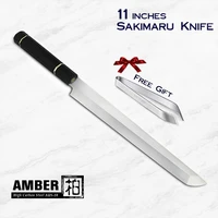 11 inch yanagiba sashimi knife damascus steel slicing ham cleaver salmon filleting japanese kitchen knife octagonal ebony handle