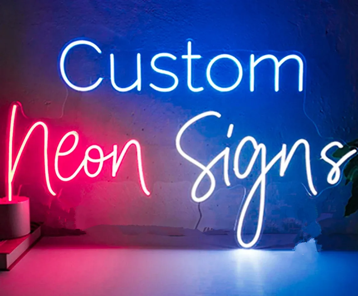 

Custom Neon Sign Personalised Logo Name Design LED Light Room Wall Birthday Party Wedding Decoration Night Lamp Neon Custom