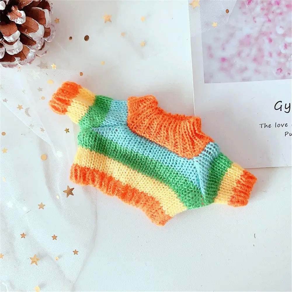

for 20cm Soft Plush Animal Dolls Rainbow Sweater Clothes Mini Cute Yellow Duck Toy Clothes Plush Dolls Sweater Kids Toy Gifts