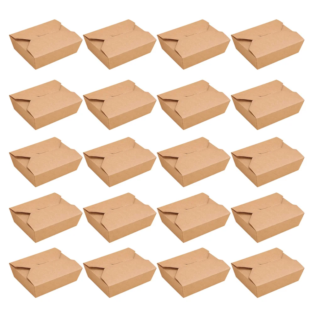 

Box Paper Lunch Take Out Meal Containers Kraft Food Disposable Cardboard Recyclable Leak Grease Prep