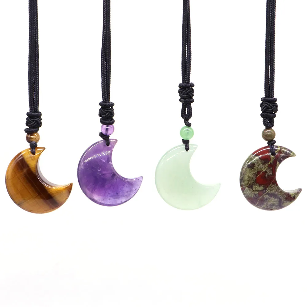 Ожерелье из натурального аметиста и кварца 30 мм