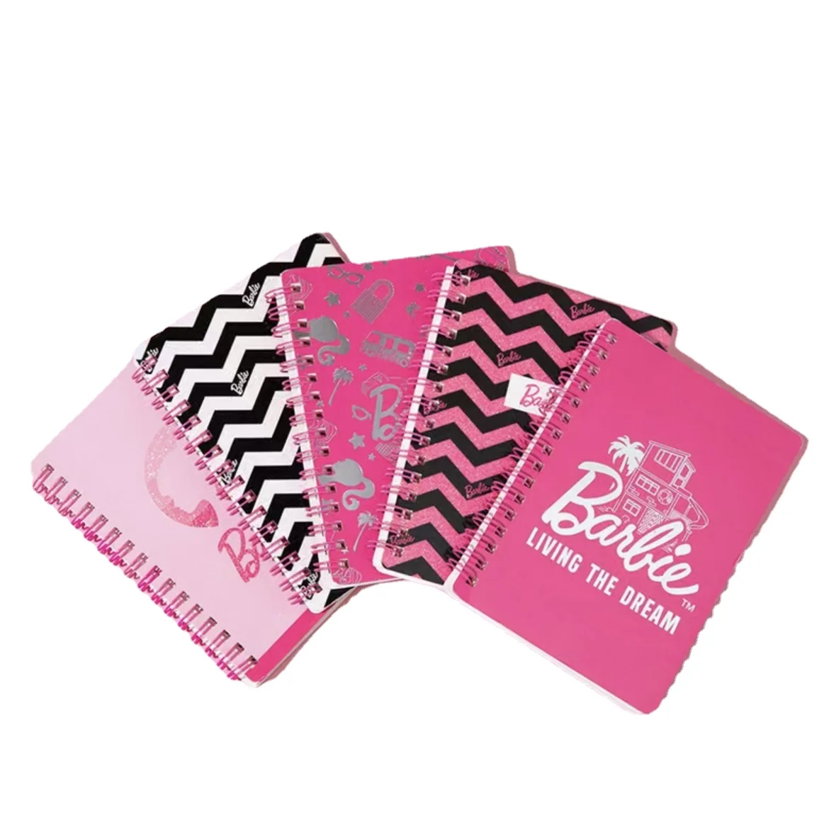 Оригинальная книга MINISO Barbie Series A6 в виде спирали черный розовый 64 страницы