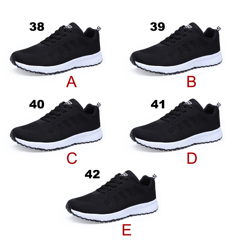

Casual Shoes Lace Up Walking Mesh Simple Style Platform Comfortable Black Fashion Breathable Sneakers Gym Jogging