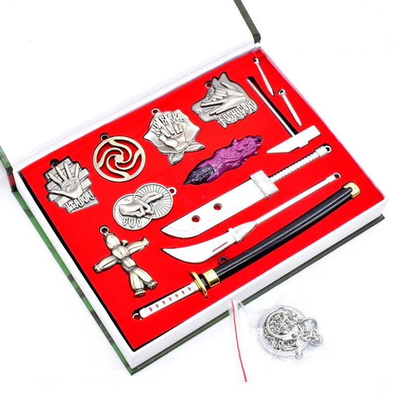 

Anime Jujutsu Kaisen Gojo Satoru Fushiguro Megumi Kugisaki cosplay Hammer Nail Grass Man Knife Brand Necklace Set toys gift