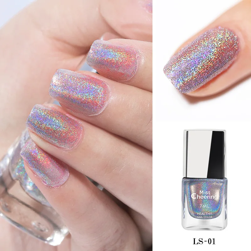 

7ml Colorful Holographic Nail Polish Laser Glitter Lacquer Long Lasting Varnish Nail Art Polish LED UV Nail Polish Manicure Gel