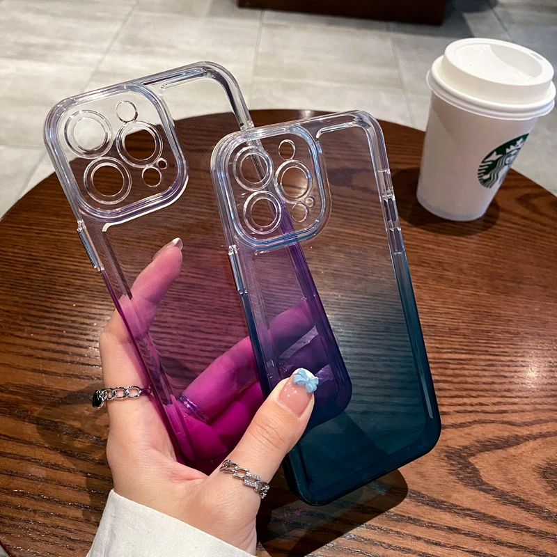 Роскошный чехол для телефона с градиентом цвета iPhone 11 12 13 14 Pro Max X XS XR 7 8 Plus SE 2020