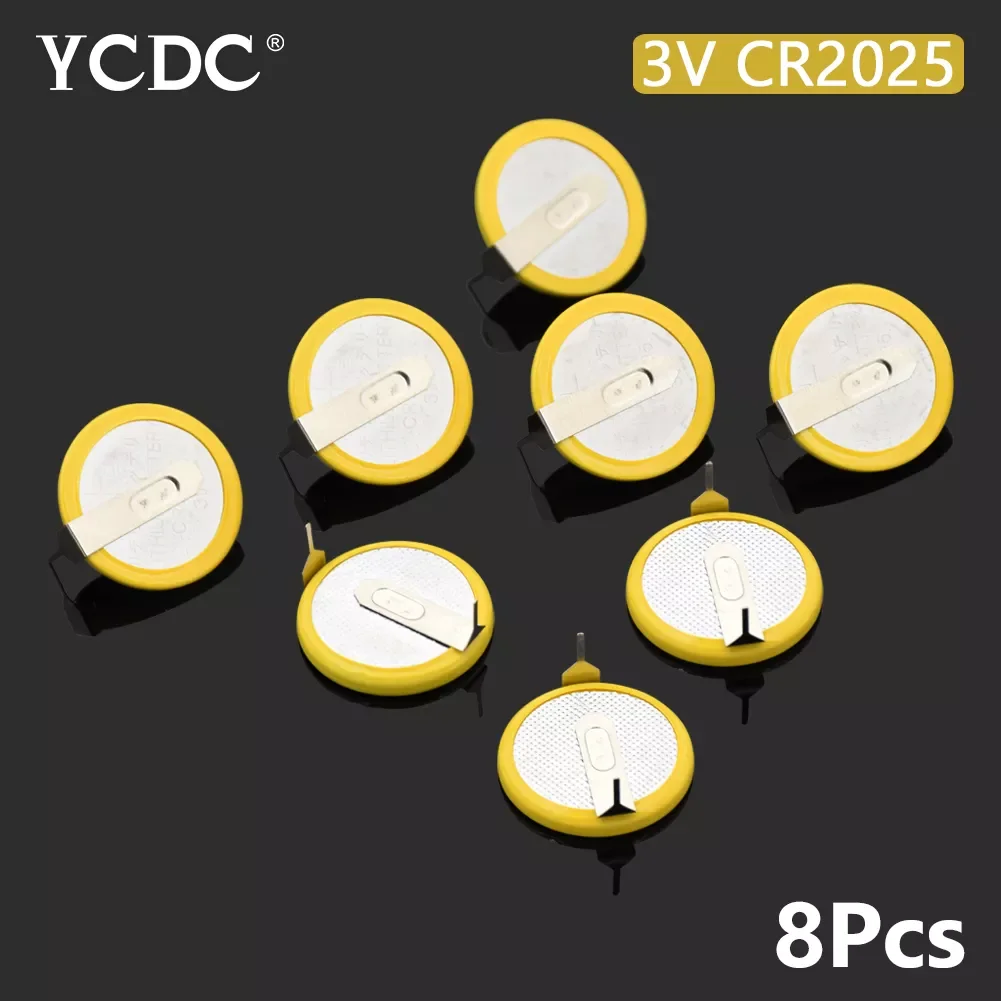 

YCDC CR2025 2 Solder Feet Pins 3V Button Cell Batteries Tabs 2025 150mAh Lithium Coin Battery Drop Shipping