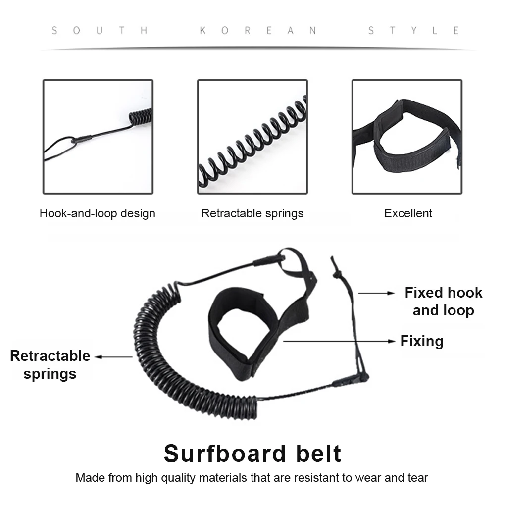 

5.5mm Surfboard Leash TPU Surfing Stand Up Security Paddle Board Fixing Leg Rope Equipment Water Sports Rafting