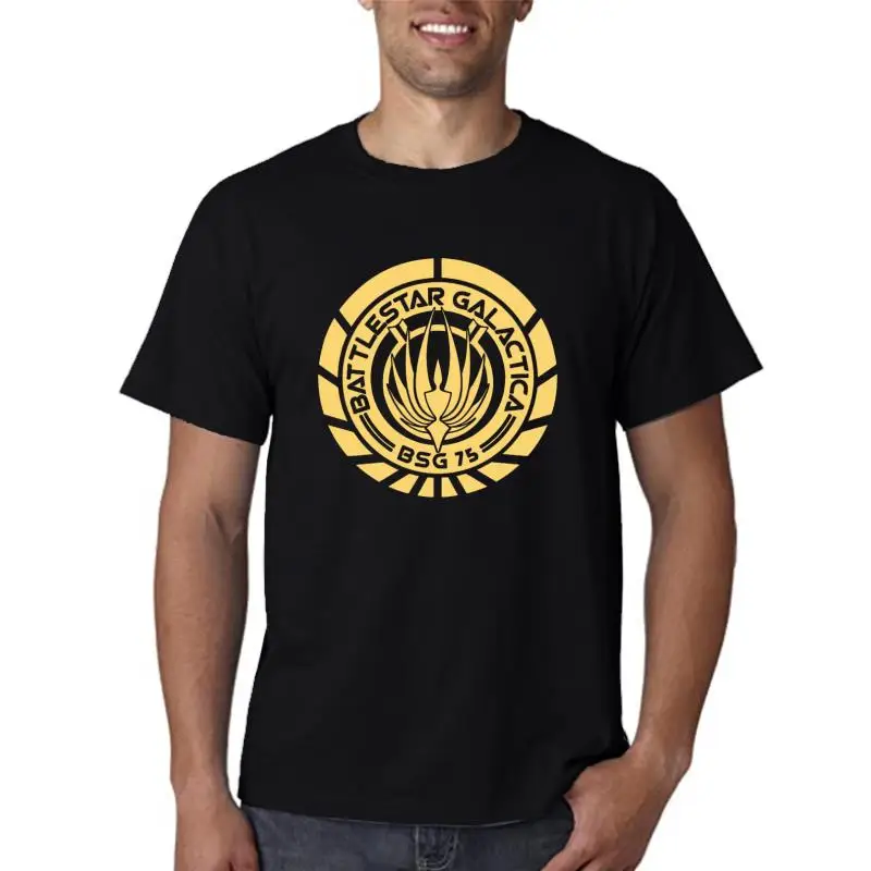 Американская футболка Красная Battlestar Galactica Мужская мода с коротким рукавом