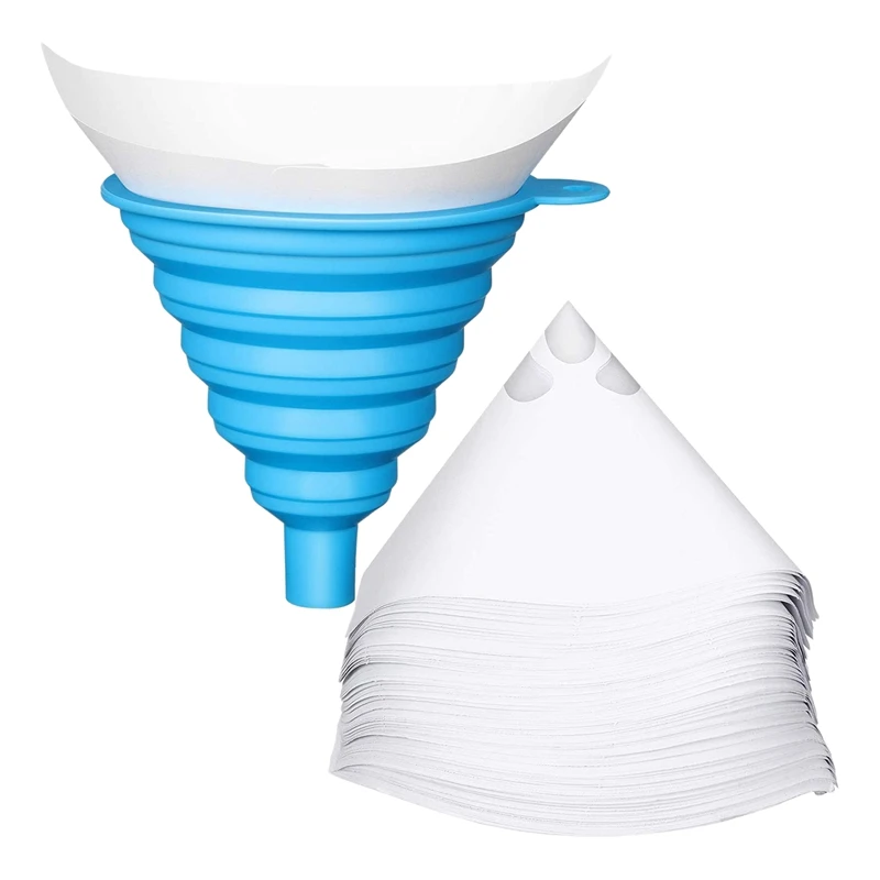 

200 Pcs Paint Filters Strainer With 100 Micrometre Flow Nylon Mesh Cone Paint Filter Screen With 1 Pcs Silicone Funnel
