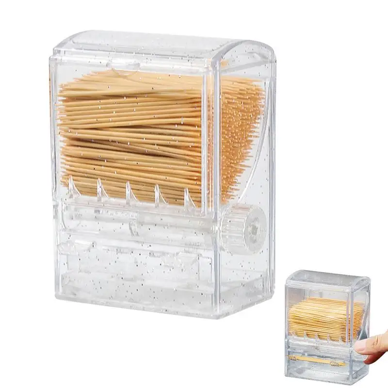 

Automatic Toothpick Box Clear Toothpicks Holder Dispenser Vending Machine Shape Fashionable Tooth Pick Dispenser For Kitchen