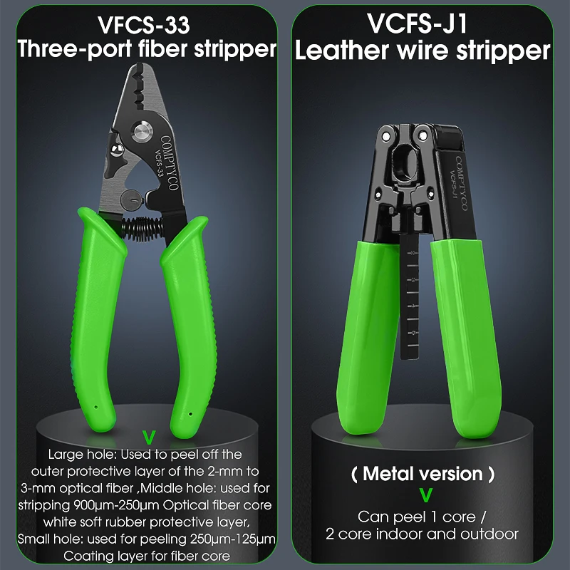 FTTH Fiber Optic Tool Kit with AUA-7S Fiber Cleaver -50+26dBm/-70+10dBm rechargeable Mini Optical Power 10MW Visual Fault Locato