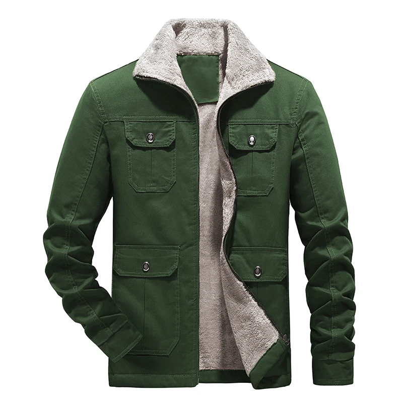 Men's jacket 2022 autumn and winter high-quality fashion brand lamb plush cotton windbreaker casual work clothes warm thick coat