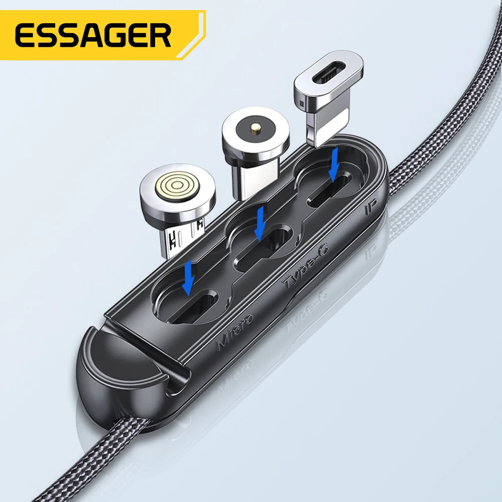 

Essager Magnetic Plug Case Portable Storage Box Charger Adapter Magnet Cable Connector Head Container For iPhone USB TypeC Micro